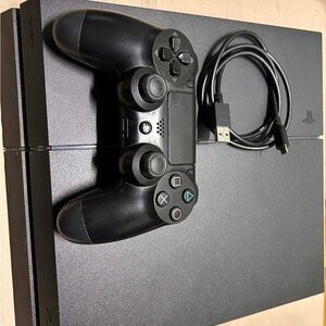 Sony PlayStation 4 Console with 1 Black Controller and Cords